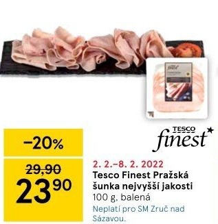 Šunka pražská nejvyšší jakosti Tesco Finest