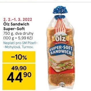 Toustový chléb Sandwich Soft Ölz