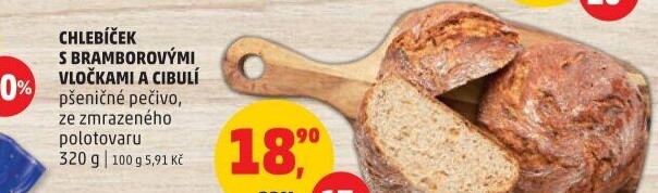 Chléb s bramborovými vločkami a cibulí