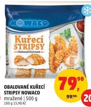 Kuřecí stripsy mražené Nowaco