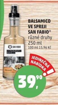Ocet balsamico ve spreji San Fabio