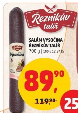 Salám Vysočina Řezníkův talíř