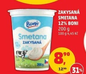 Smetana zakysaná Boni 12%