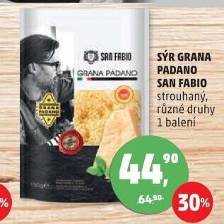 Sýr strouhaný Grana Padano San Fabio