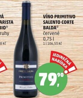 Víno Primitivo Salento Corte Balda