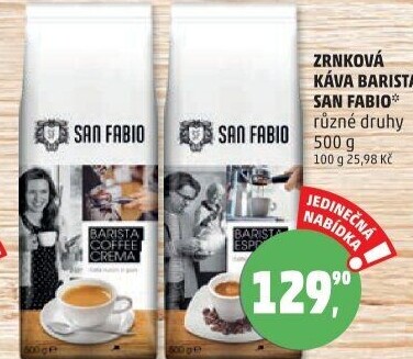 Zrnková káva Barista San Fabio