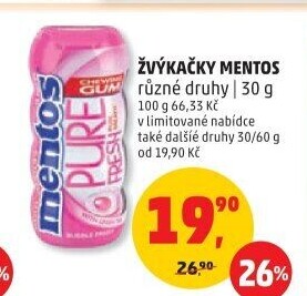 Žvýkačky Pure Fresh Mentos