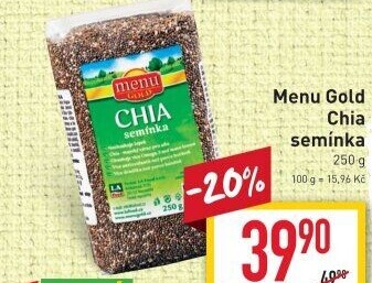 Chia semínka Menu Gold