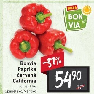 Paprika červená Billa Bonvia