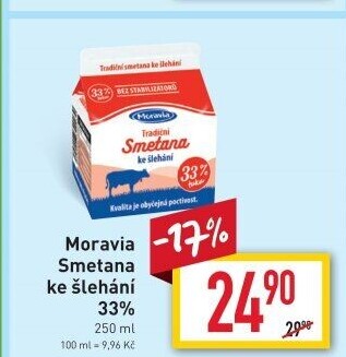 Smetana ke šlehání 33% Moravia