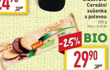 Sušenky cereální polomáčené Naše Bio Billa