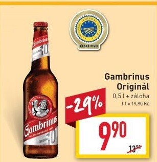 Pivo světlé výčepní Originál 10° Gambrinus