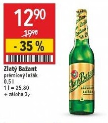 Pivo světlý ležák 12° Zlatý Bažant
