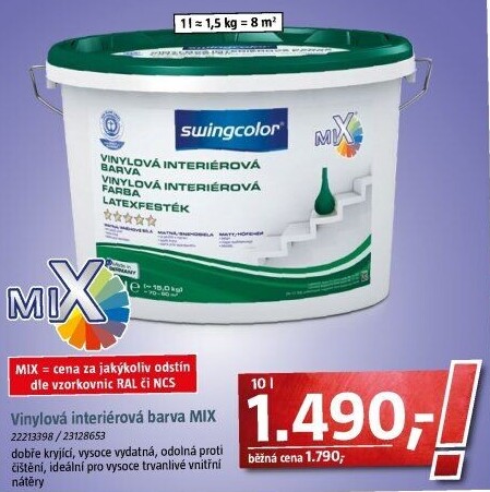 Barva interiérová vinylová Swingcolor