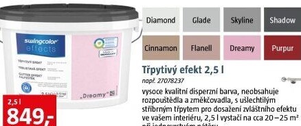 Interiérová barva s třpytivým efektem Effects Swingcolor