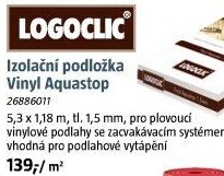 Kročejová izolace Vinyl Aquastop Logoclic