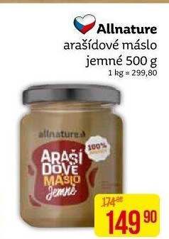 Arašídové máslo Allnature
