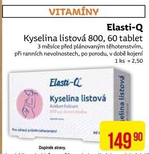 Doplněk stravy Kyselina listová Elasti-Q
