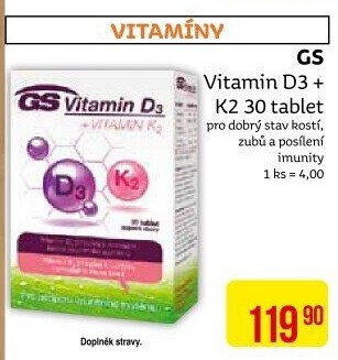Doplněk stravy Vitamín K2+D3 GS