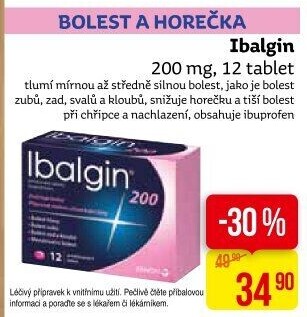Tablety proti bolesti 200 Ibalgin