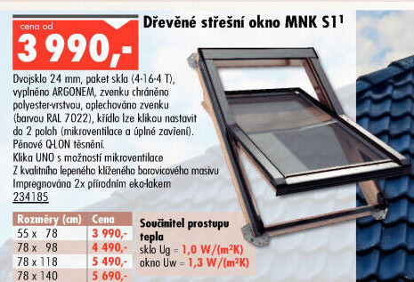 Dřevěné střešní okno