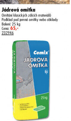 Jádrová omítka Cemix