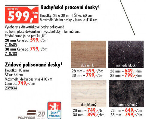 Kuchyňská pracovní deska