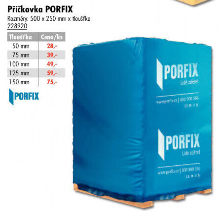 Příčková tvárnice Porfix