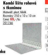 Rohová lišta s tkaninou Den Braven