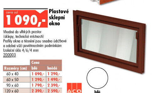 Sklepní okno Aco