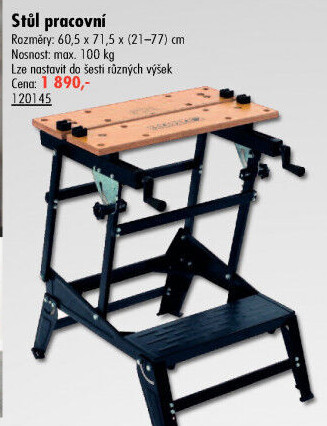 Stůl pracovní nastavitelný