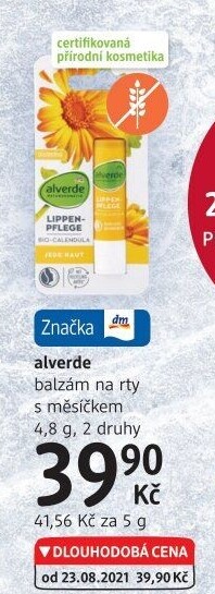 Balzám na rty bio Alverde