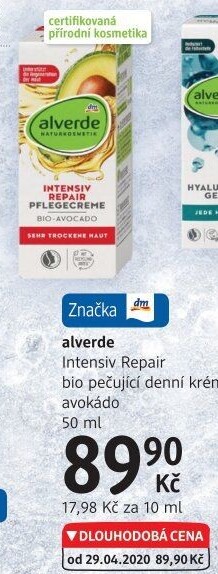 Krém pleťový intenzivní s avokádovým olejem bio Alverde