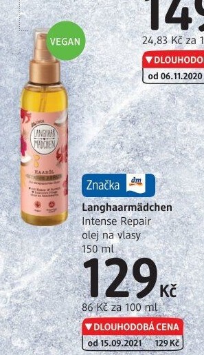Olej na vlasy Langhaarmädchen