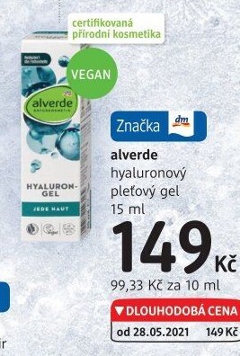 Pleťový gel Hyaluron Alverde