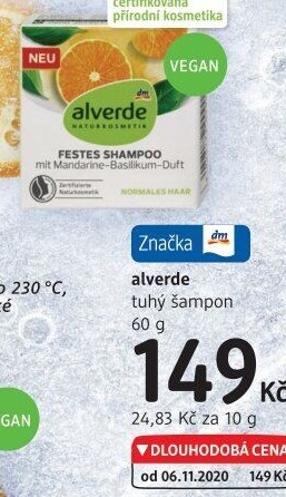 Šampon tuhý Alverde