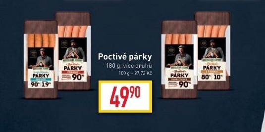 Párky poctivé Kostelecké uzeniny