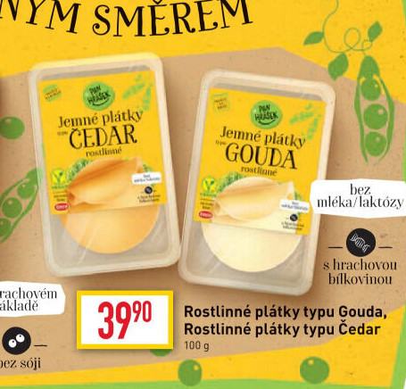 Sýr rostlinný typu Gouda Pan Hrášek Emco
