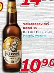 Pivo světlé výčepní 10°Velkopopovický Kozel