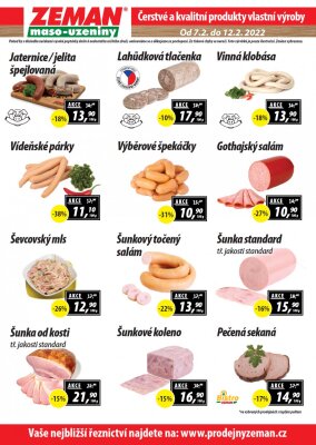 akční leták ZEMAN maso - uzeniny 7.2.2022-12.2.2022