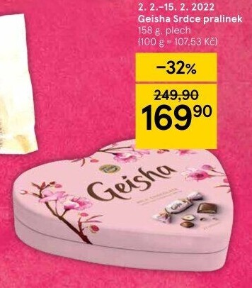 Bonboniéra srdce Geisha