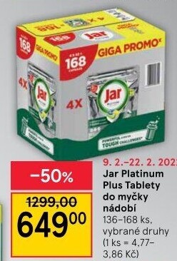 Kapsle do myčky Platinum Plus Jar
