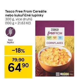 Lupínky kukuřičné Corn Flakes Tesco Free From