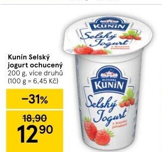 Ochucený jogurt selský Kunín
