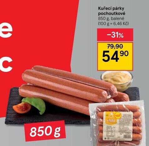 Párky kuřecí pochoutkové DZ Klatovy