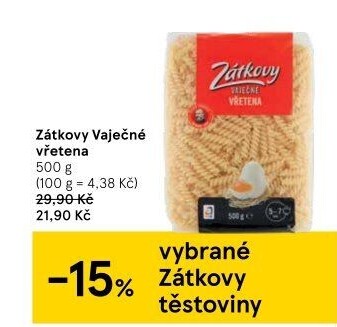 Těstoviny vaječné Zátkovy