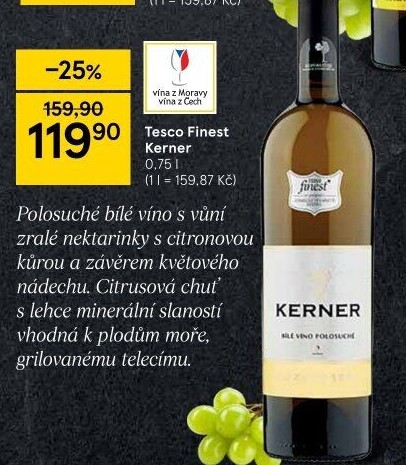 Víno Kerner Tesco Finest