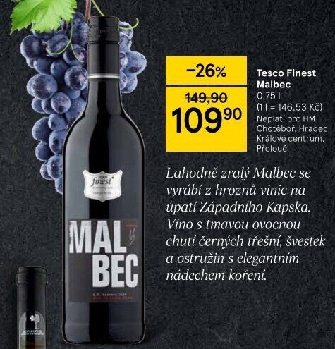 Víno Malbec Tesco Finest
