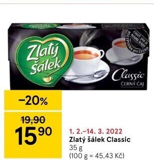 Černý čaj Classic Zlatý šálek