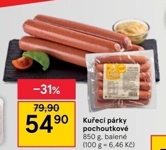 Párky kuřecí pochoutkové DZ Klatovy